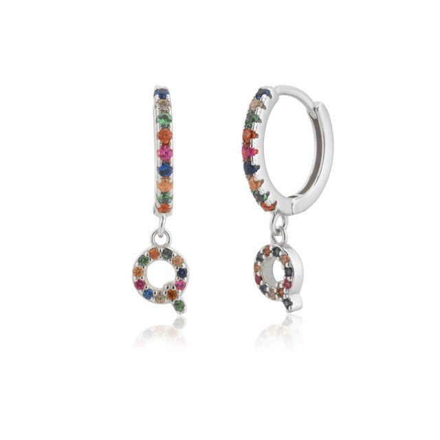 Orecchini Colorful Iniziale Argento