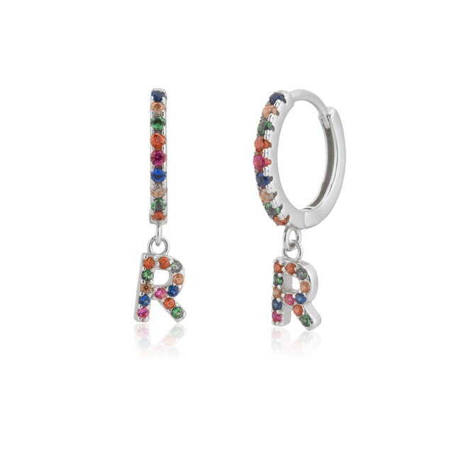 Orecchini Colorful Iniziale Argento