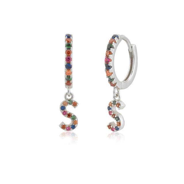 Orecchini Colorful Iniziale Argento