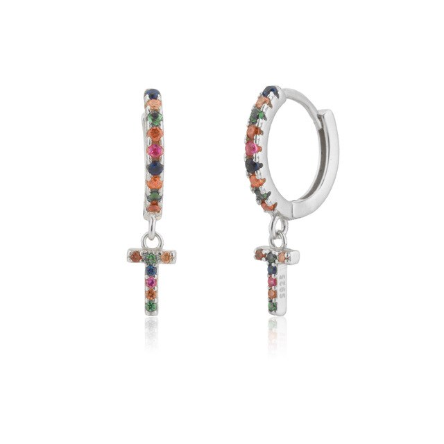 Orecchini Colorful Iniziale Argento