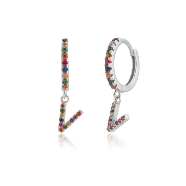 Orecchini Colorful Iniziale Argento