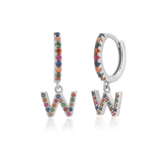 Orecchini Colorful Iniziale Argento
