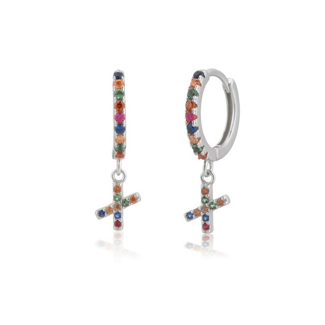 Orecchini Colorful Iniziale Argento