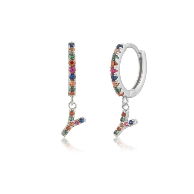 Orecchini Colorful Iniziale Argento