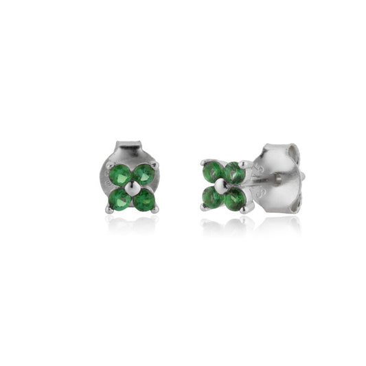 Orecchini Green Flower Argento