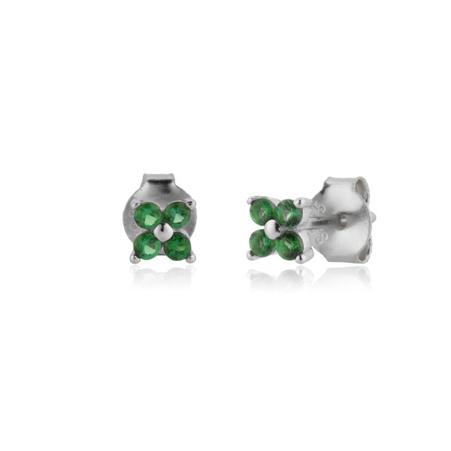 Orecchini Green Flower Argento