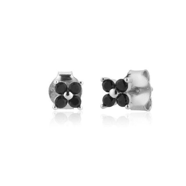 Orecchini Black Flower Argento