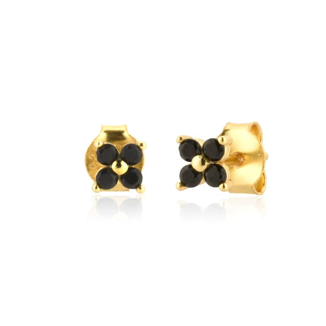 Orecchini Black Flower Oro