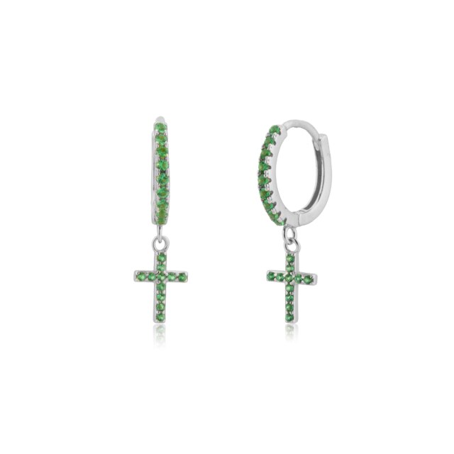 Orecchini Green Cruz Argento