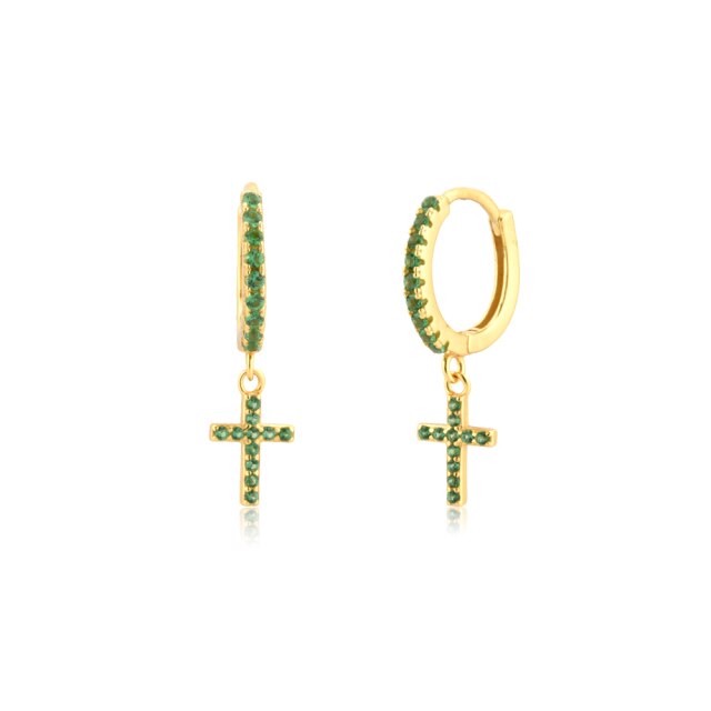 Aros Green Cruz Oro