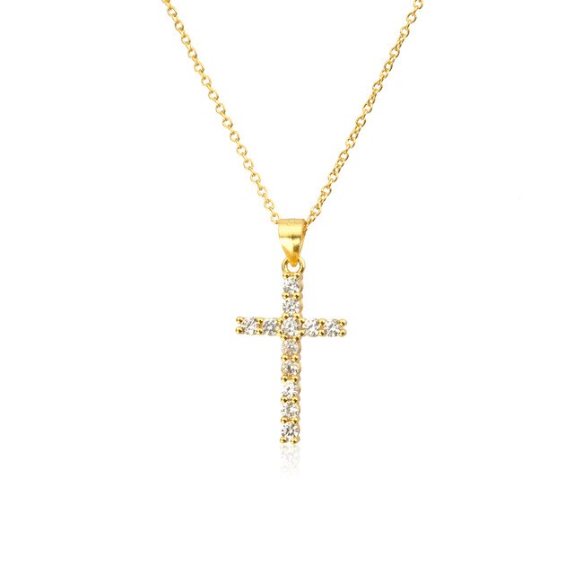 Big White Cross Necklace 