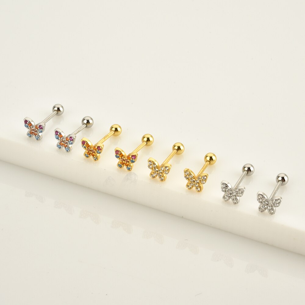 Pendientes Colorful Mini Butterfly Oro
