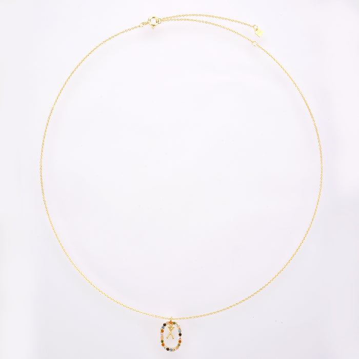 Collana con iniziale a molla