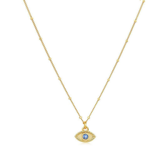 Turquoise Eye Gold Necklace