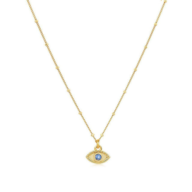 Turquoise Eye Gold Necklace