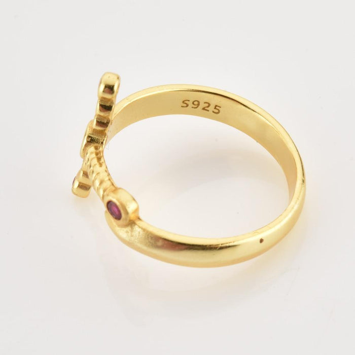 Pink Sword Gold Ring 