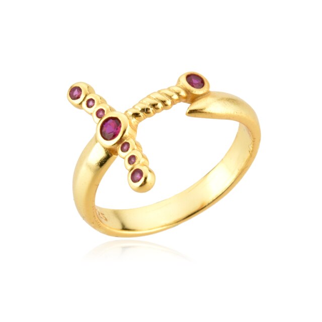 Pink Sword Gold Ring 