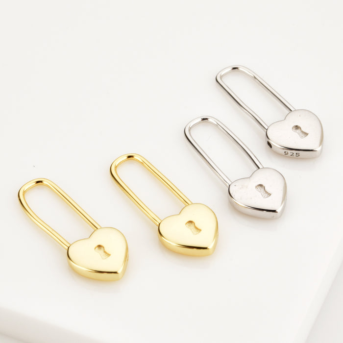 Silver Love Pin Hoops