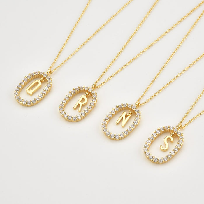 White Spring Initial Gold Necklace 