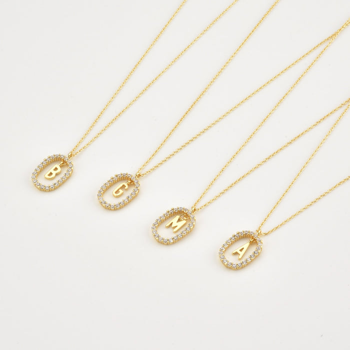 White Spring Initial Gold Necklace 