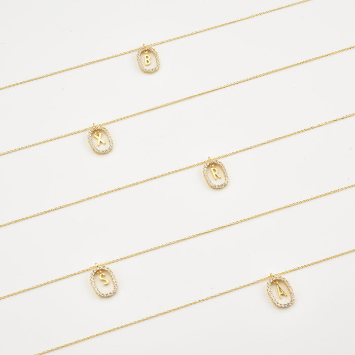 White Spring Initial Gold Necklace 