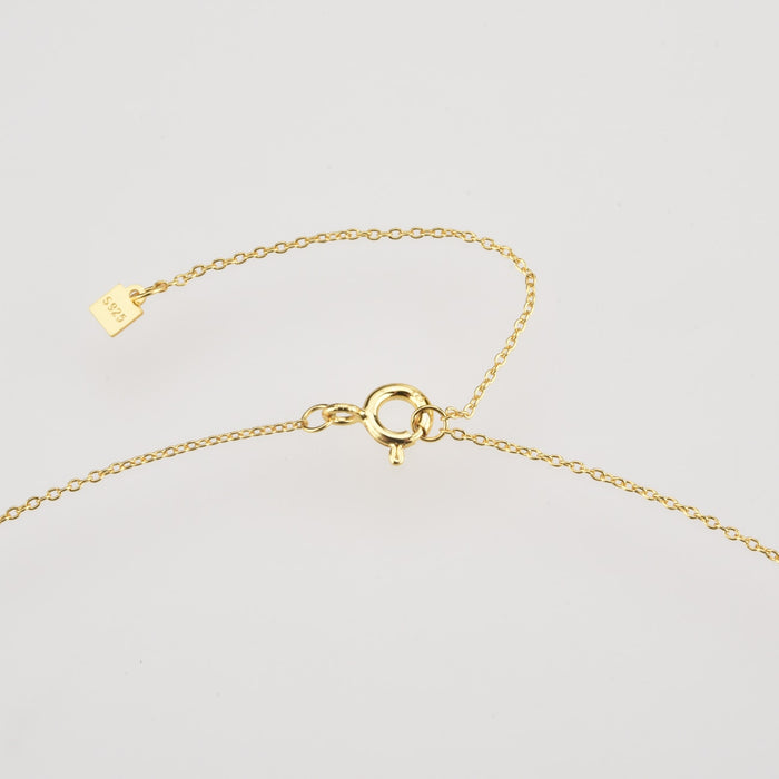 White Spring Initial Gold Necklace 