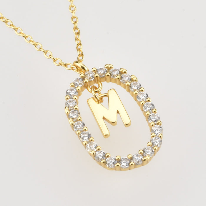 White Spring Initial Gold Necklace 