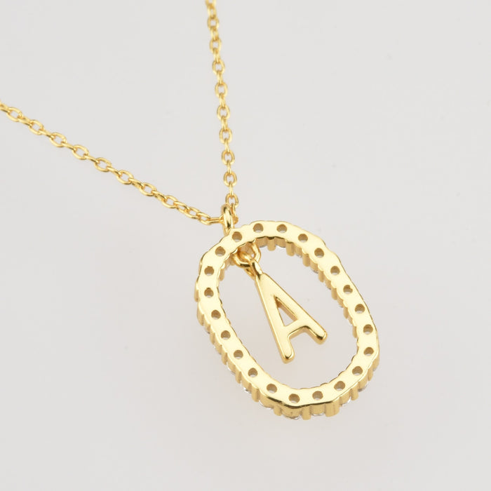 White Spring Initial Gold Necklace 