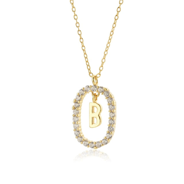 White Spring Initial Gold Necklace 