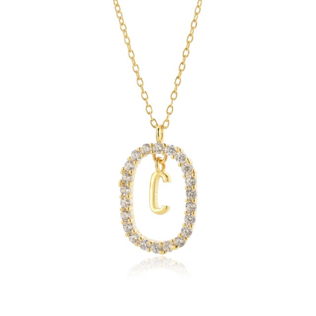 White Spring Initial Gold Necklace 