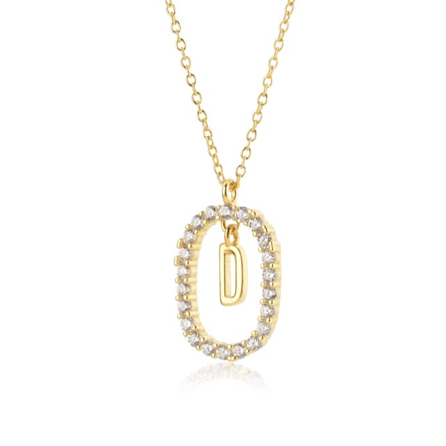 White Spring Initial Gold Necklace 