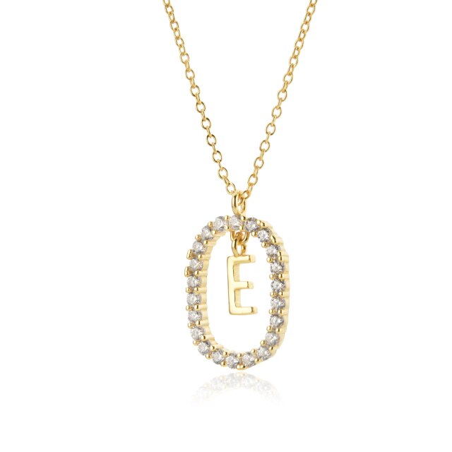 White Spring Initial Gold Necklace 