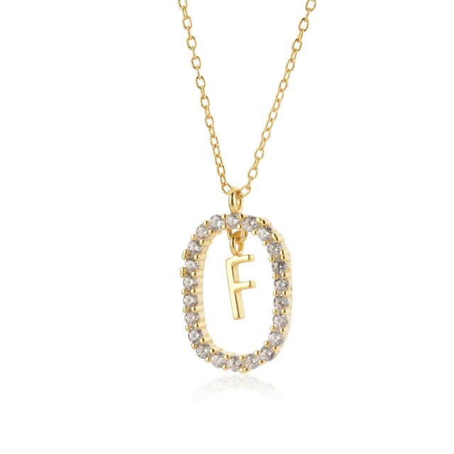 White Spring Initial Gold Necklace 