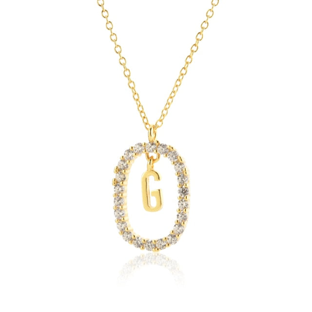 White Spring Initial Gold Necklace 