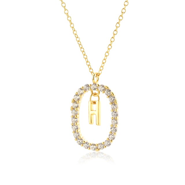 White Spring Initial Gold Necklace 