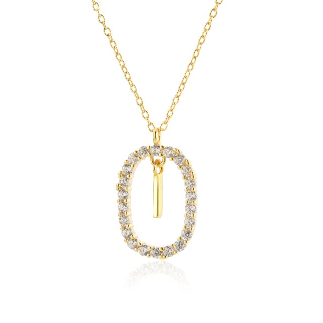 White Spring Initial Gold Necklace 