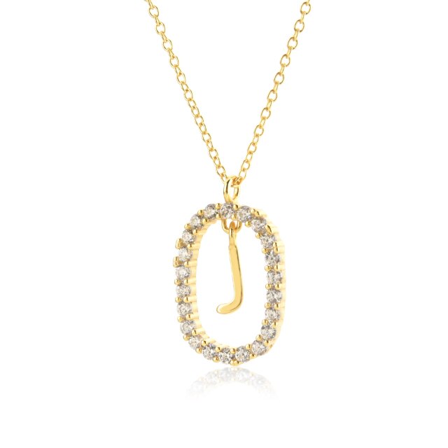 White Spring Initial Gold Necklace 