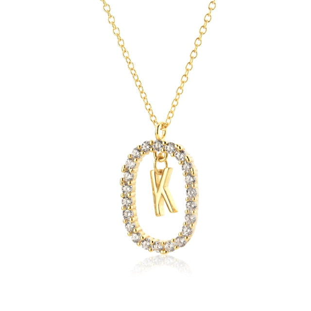 White Spring Initial Gold Necklace 