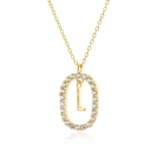 White Spring Initial Gold Necklace 
