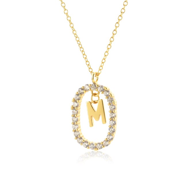 White Spring Initial Gold Necklace 