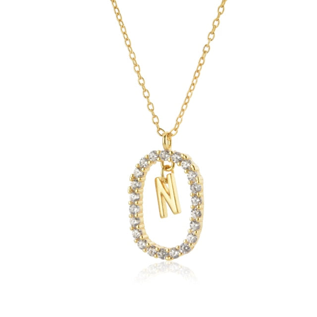 White Spring Initial Gold Necklace 