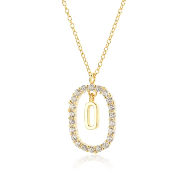 White Spring Initial Gold Necklace 