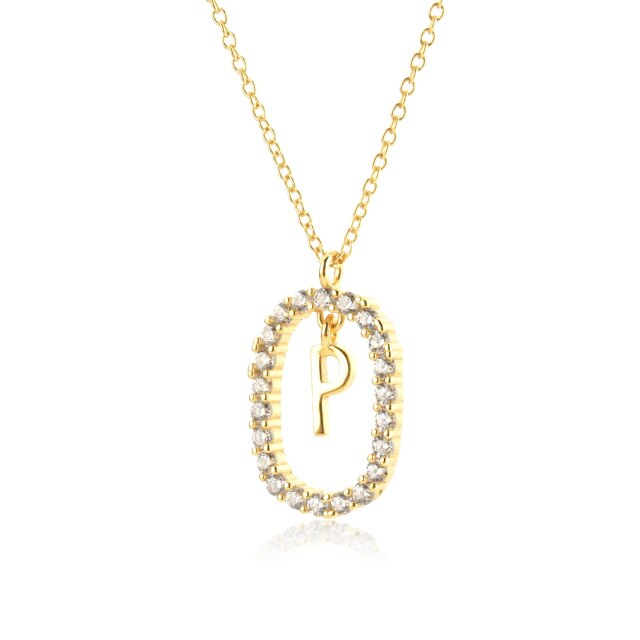 White Spring Initial Gold Necklace 