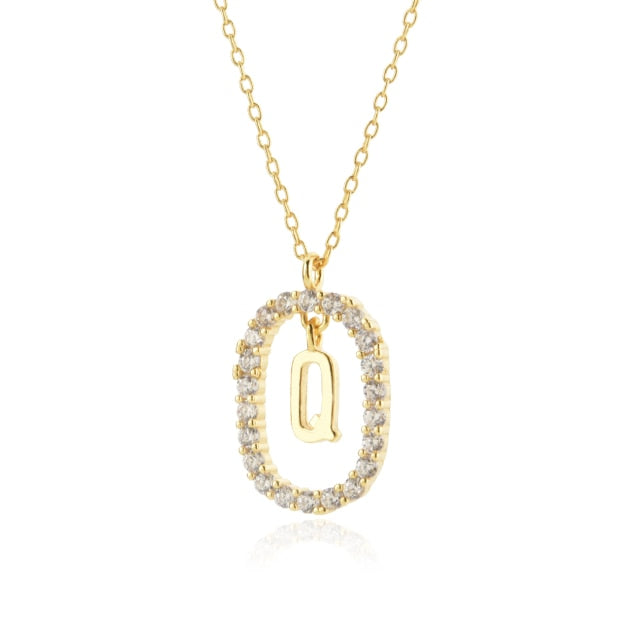 White Spring Initial Gold Necklace 