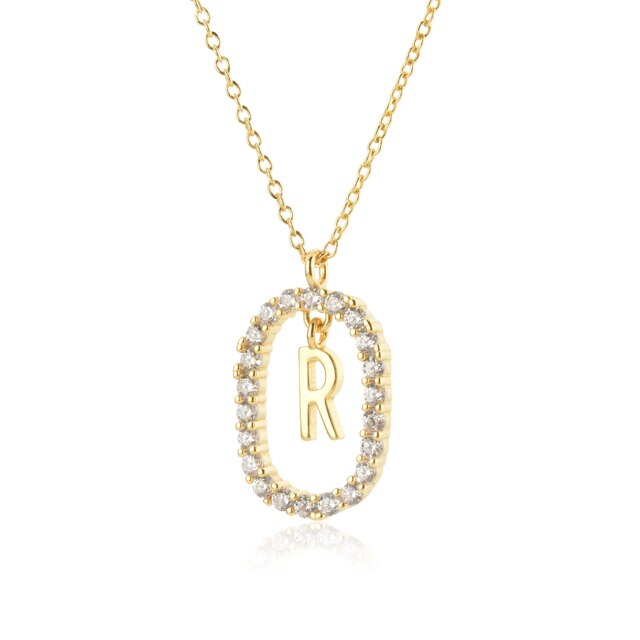 White Spring Initial Gold Necklace 