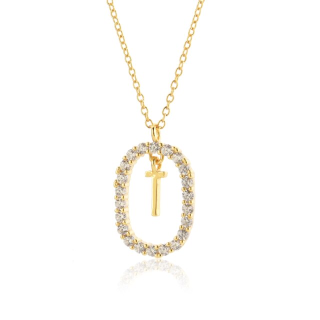 White Spring Initial Gold Necklace 