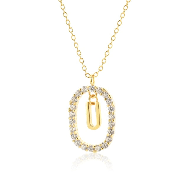 White Spring Initial Gold Necklace 