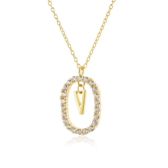 White Spring Initial Gold Necklace 