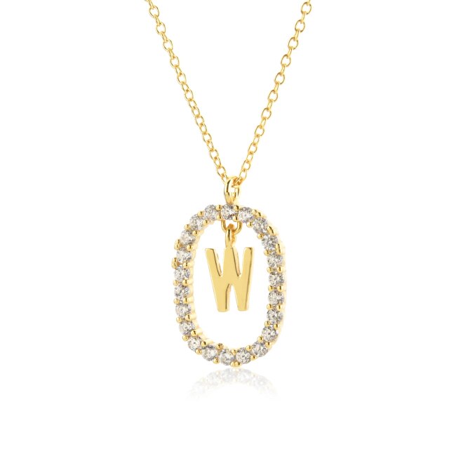 White Spring Initial Gold Necklace 