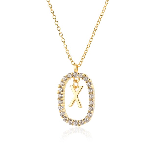 White Spring Initial Gold Necklace 